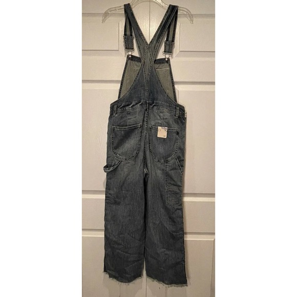 Pilcro Anthropologie The Lex Denim Jean Bib Overalls Camo Animal NEW Womens 27 - Picture 2 of 11